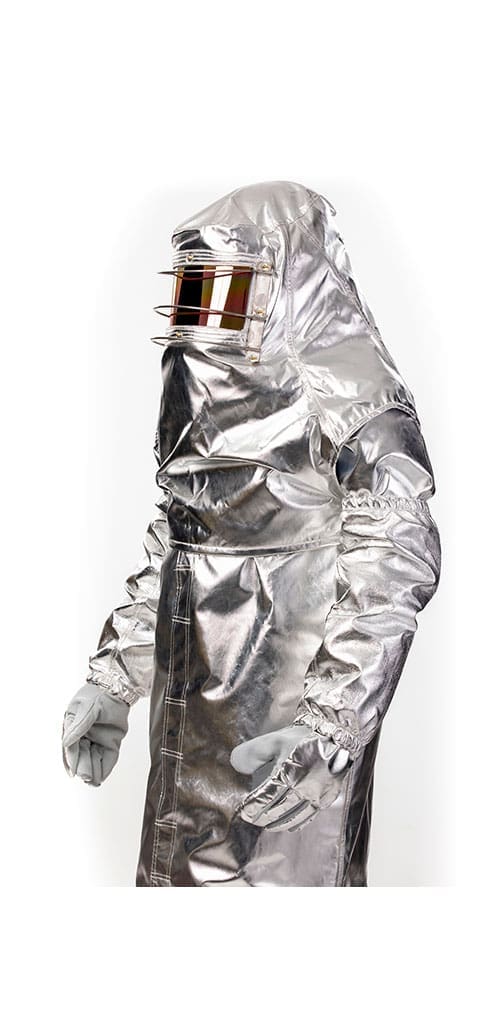 METAL-SAFE® ALPAN K Aluminised FR thermal lined Hood with gold on green Visor.