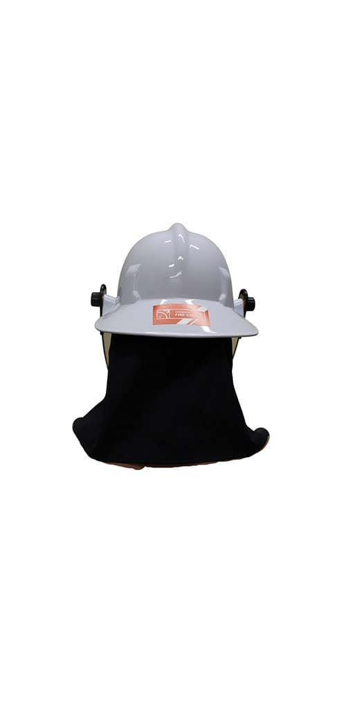 FIRE-SAFE HELMET FIREMAN WITH 6 INCH VISOR WHITE BACK 1 2