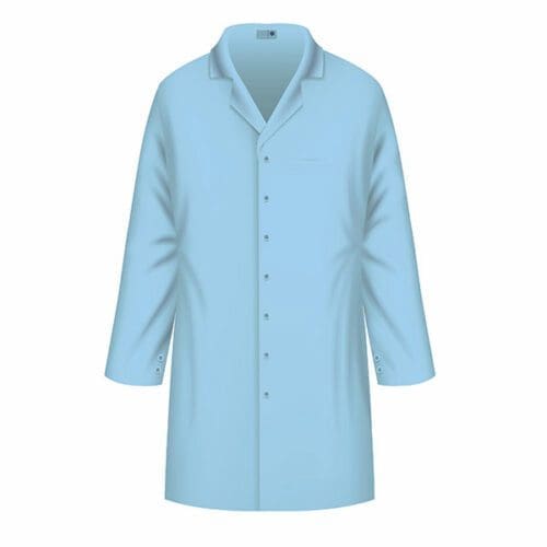 a blue long coat with buttons