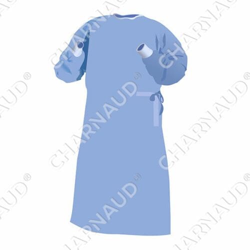 a blue gown with a belt