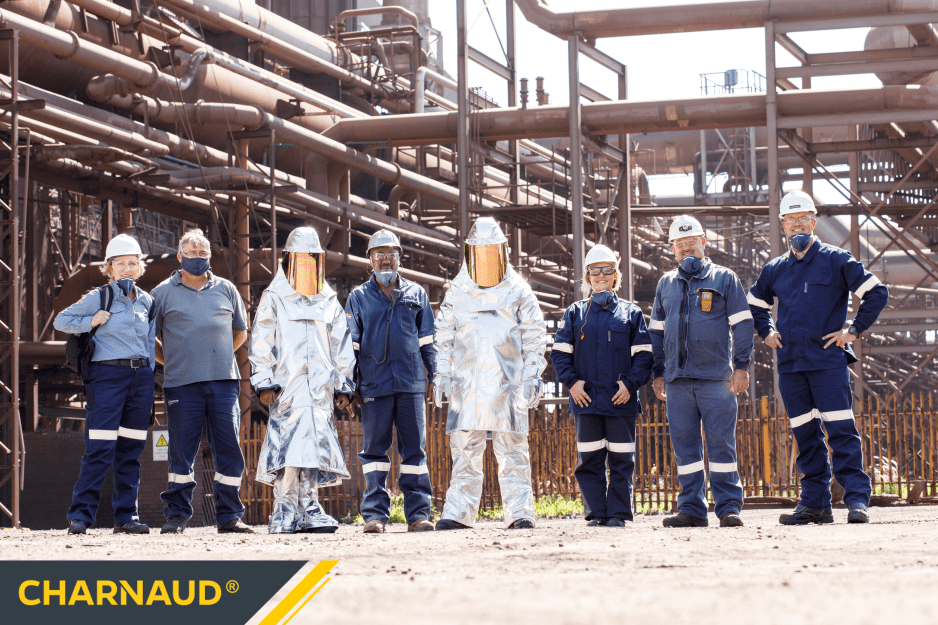 A closer look at PPE Comfort - CHARNAUD Team showing off comfortable PPE.